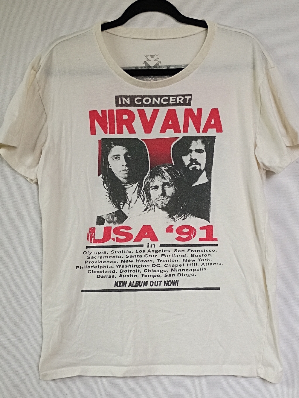 Nirvana USA '91 Short Sleeve Graphic Tee - Cream/Red